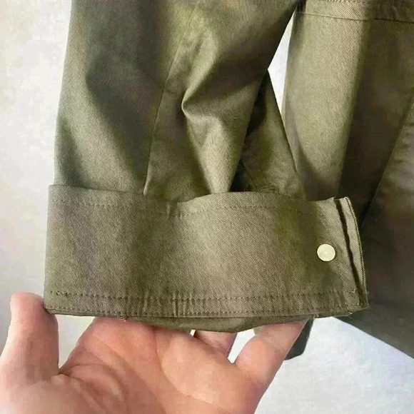 Chico's Women's Lace Applique Embellished Utility Jacket Olive Size 3 US 16/18 - Picture 9 of 15